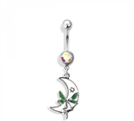 White moon fairy navel belly bar