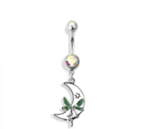 White moon fairy navel belly bar