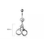 Handcuffs navel belly bar