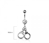 Handcuffs navel belly bar