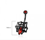 Spider in Web navel belly bar