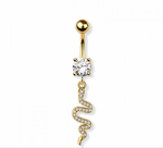 Snake navel belly bar