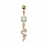 Snake navel belly bar