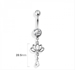 Lotus navel belly bar
