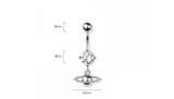 Saturn navel belly bar
