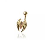 Spider navel belly bar