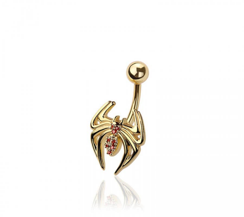 Spider navel belly bar