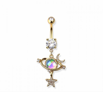 Orbit planet navel belly bar