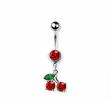 Cherry navel belly bar