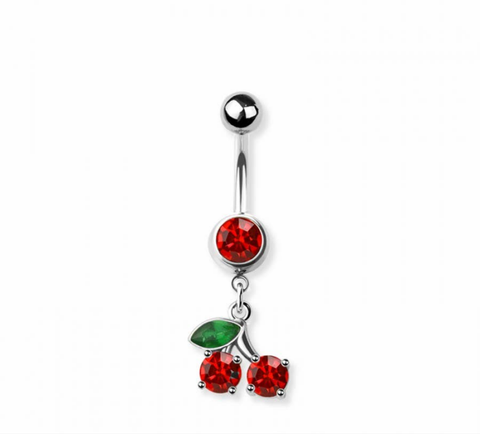 Cherry navel belly bar