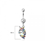 Unicorn navel belly button bar