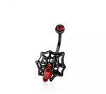 Spider in Web navel belly bar