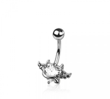 Angel devil navel belly bar