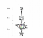 Orbit planet navel belly bar