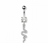 Snake navel belly bar