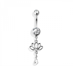 Lotus navel belly bar