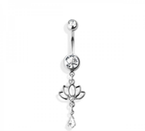 Lotus navel belly bar