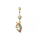 Unicorn navel belly button bar