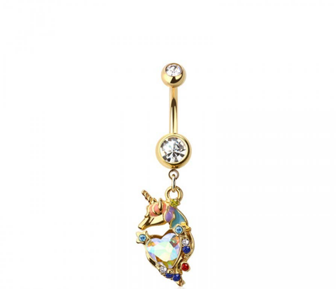 Unicorn navel belly button bar