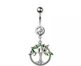Tree of life navel belly bar
