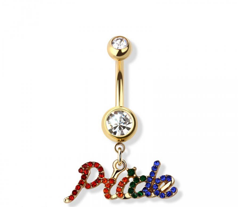 Pride navel belly bar