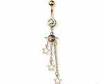 Planet star navel belly bar