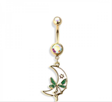 White moon fairy navel belly bar