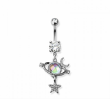 Orbit planet navel belly bar