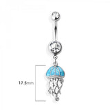 Jellyfish navel belly button bar