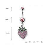 Strawberry navel belly bar