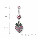 Strawberry navel belly bar