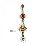 Bumble been navel belly bar