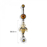 Bumble been navel belly bar