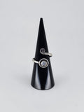 Gemstone spiral tribal ring