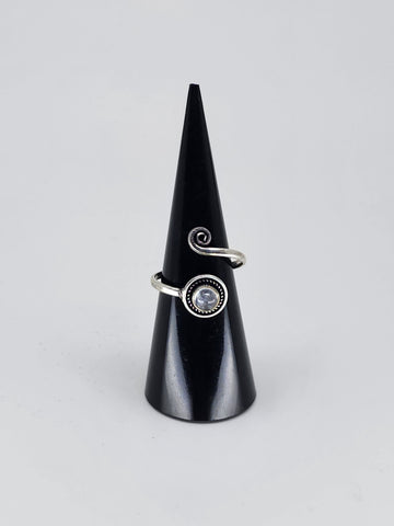 Gemstone spiral tribal ring