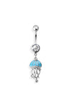 Jellyfish navel belly button bar