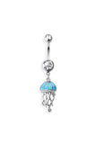 Jellyfish navel belly button bar