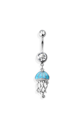Jellyfish navel belly button bar