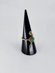 Gemstone spiral tribal ring