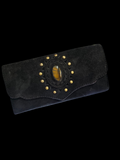 Vegan suede gemstone wallet