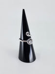 Gemstone spiral tribal ring