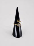 Gemstone spiral tribal ring
