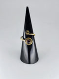 Gemstone spiral tribal ring