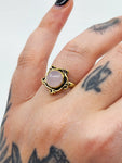 Rose quartz tribal ring