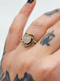Rose quartz tribal ring