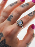 Moonstone tribal ring