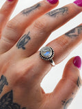 Moonstone tribal ring
