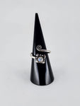 Gemstone spiral tribal ring