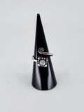 Gemstone spiral tribal ring