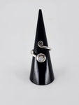 Gemstone spiral tribal ring